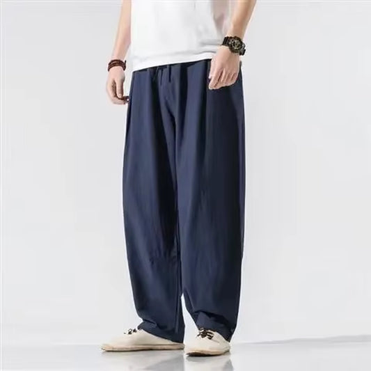 Baggy Harem Autumn Winter Linen Loose Men'S Casual Pants Black Wide Hip Hop Hippie Male Trousers Pocket Sale Big Size Xxxl Trend