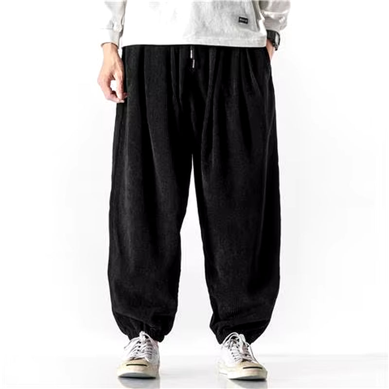 Corduroy Wide Harem Pants Men Loose Casual Jogger Pants Chinese Baggy Big Size Heavy Duty Oversize Trousers Male High Quality